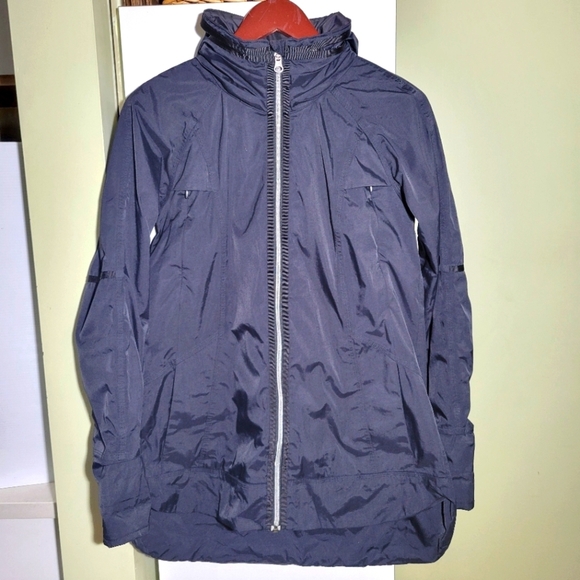 Lululemon Fo Drizzle waterproof rain jacket zipper along back black XS small - Picture 2 of 11